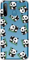 Voor Galaxy A21 schokbestendig geverfd transparant TPU beschermhoes (panda)