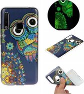 Voor Galaxy A70e Luminous TPU mobiele telefoon beschermhoes (Blue Owl)