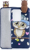 Voor Galaxy S20 Ultra schokbestendig Cartoon TPU beschermhoes (blauwe uil)