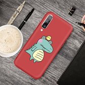 Voor Galaxy A70 Cartoon Animal Pattern Shockproof TPU beschermhoes (Red Crocodile Bird)