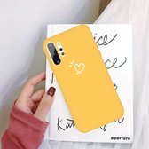 Voor Galaxy Note 10 Pro Three Dots Love-heart Pattern Colorful Frosted TPU telefoon beschermhoes (geel)