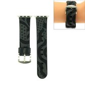 Voor Apple Watch Series 3 & 2 & 1 42mm Fashion The Old Glory Pattern siliconen horlogebandje (zwart)