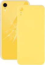 Gemakkelijke vervanging Big Camera Hole Glass Back Battery Cover met lijm voor iPhone XR (geel)