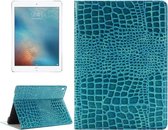 Krokodil textuur horizontale flip lederen tas met houder & kaartsleuven & portemonnee voor iPad Pro 9,7 inch (blauw)