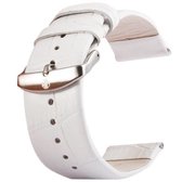 Kakapi voor Apple Watch 38 mm Krokodil textuur geborstelde gesp lederen horlogeband, alleen gebruikt in combinatie met connectoren (S-AW-3291) (wit)
