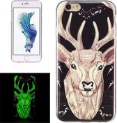 Voor iPhone 6 & 6s Noctilucent Deer Pattern IMD Vakmanschap Zachte TPU Cover Case