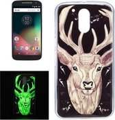 Voor Motorola Moto G4 Noctilucent Deer Pattern IMD Vakmanschap Zachte TPU Cover Case