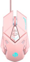 Inphic PW5P 4800 DPI 7 toetsen Home Computer USB Gaming Lichtgevende muis met kabel, kabellengte: 1,5 m (roze)