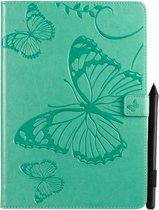 Voor iPad 10.2 / Pro 10.5 / Air 2019 Geperst afdrukken Vlinderpatroon Horizontale flip PU lederen tas met houder & kaartsleuven & portemonnee & pennensleuf (groen)