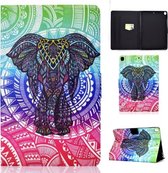 Voor iPad 10.2 inch Gekleurde Tekening Horizontale Flip Leren Case met Houder & Kaartsleuven & Slaap / Wekfunctie (Olifant)