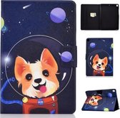 Voor iPad 10.2 inch Gekleurde Tekening Horizontale Flip Leren Case met Houder & Kaartsleuven & Slaap / Wekfunctie (Space Dog)