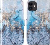 Voor iPhone 11 3D-schilderij Gekleurd tekenpatroon Horizontaal Flip TPU + PU-lederen hoes met houder & kaartsleuven & portemonnee & lanyard (Melkweg)