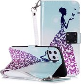 Magisch 3D Helder Gekleurd Tekenpatroon Horizontaal Flip PU Leren Hoesje met Houder & Kaartsleuven & Portemonnee & Fotolijst voor iPhone 11 Pro Max (Butterfly Princess)