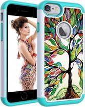 Kleurentekeningpatroon PC + TPU beschermhoes voor iPhone 7 Plus / 8 Plus (kleurrijke boom)