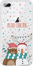 Christmas Series Clear TPU beschermhoes voor iPhone 8 Plus / 7 Plus (neem foto Bear Snowman)