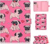 Voor iPad Mini 2019 & 4 & 3 & 2 & 1 Gekleurd tekeningpatroon Horizontaal Flip PU-lederen hoes met houder & kaartsleuf & slaap- / wekfunctie (Love Dog)