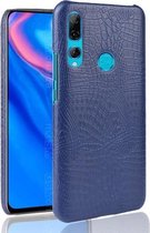 Schokbestendig krokodiltextuur pc + PU-hoesje voor Huawei Y9 prime 2019 (blauw)