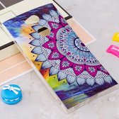 Voor Sony Xperia L2 Noctilucent Half Flower Pattern TPU Soft Back Case Beschermhoes