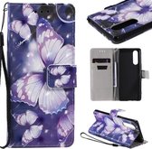 Voor Sony XZ5 3D Schilderen Horizontale Flip Leren Case met Houder & Kaartsleuf & Lanyard (Paarse Vlinders)