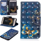 3D Gekleurde Tekening Patroon Horizontale Flip Leren Case voor Galaxy J330, met Houder & Kaartsleuven & Portemonnee (Vlinder)