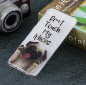 Gekleurde tekening patroon transparant TPU beschermhoes voor Galaxy A30 (hond)
