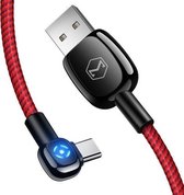 Mcdodo CA-5921 Woodpecker-serie 90 graden automatische ontkoppeling Type-C naar USB-kabel, lengte: 1m (rood)