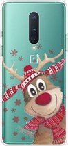 Voor OnePlus 8 Christmas Series transparante TPU beschermhoes (Smiley Deer)