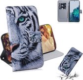 Voor Samsung Galaxy S21 5G Gekleurde Tekening Horizontale Flip Leren Case, met Houder & Kaartsleuven & Portemonnee (Tijger)