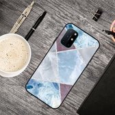 Voor OnePlus 8T Frosted Fashion Marble schokbestendig TPU beschermhoes (lichtblauw vierkant)