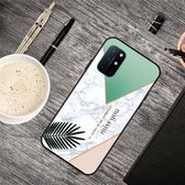 Voor OnePlus 8T Frosted Fashion Marble schokbestendig TPU beschermhoes (绿 白草)