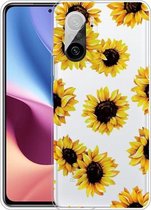 Voor Xiaomi Redmi K40 / K40 Pro schokbestendig geverfd transparant TPU beschermhoes (gele chrysant)