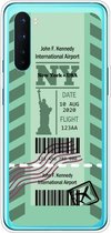 Voor OnePlus Nord Boarding Card Series Pattern TPU beschermhoes (Green New York)