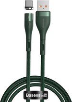 Baseus 3A USB naar USB-C / Type-C zink magnetische snellaadsynchronisatiegegevenskabel, lengte: 1m (donkergroen)