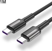 Kuulaa KL-X06 USB-C / Type-C naar USB-C / Type-C zinklegering snellaadkabel, lengte: 1m (grijs)