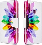 Voor Galaxy A70e Gekleurde Tekening Patroon Horizontale Flip Leren Case met Houder & Kaartsleuven & Portemonnee (Zonnebloem)