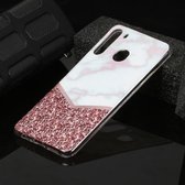 Voor Galaxy A21 Marble Pattern Soft TPU beschermhoes (Colorblock)