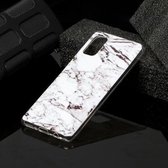 Voor Galaxy A70e Marble Pattern Soft TPU beschermhoes (wit)
