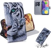 Voor Galaxy A70s Gecombineerd patroon Magnetische attractie Horizontale flip lederen tas, ondersteuningshouder & kaartsleuf & portemonnee (tijger)