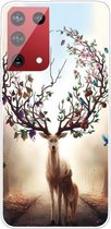 Voor Samsung Galaxy S21 Ultra 5G schokbestendig geverfd transparant TPU beschermhoes (Dream Deer)