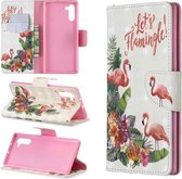 3D Gekleurde Tekening Patroon Horizontale Flip Leren Case met Houder & Kaartsleuven & Portemonnee Voor Galaxy Note10 (Engelse Flamingo)