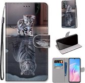 Voor Huawei Enjoy Z / 20 Pro Gekleurde Tekening Cross Textuur Horizontale Flip PU Lederen Case met Houder & Kaartsleuven & Portemonnee & Lanyard (Kat Wordt Tijger)