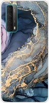 Voor Huawei P Smart 2021 marmeren patroon schokbestendige TPU beschermhoes (abstract goud)