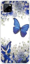 Voor OPPO Realme C12 Gekleurde tekening Clear TPU Cover Beschermhoesjes (vlinder)