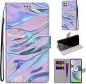 Voor Motorola Moto G 5G Gekleurde tekening Cross Texture Horizontale Flip PU lederen tas met houder & kaartsleuven & portemonnee & lanyard (Fluorescerende watertextuur)