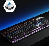 Inphic V910 mechanisch metalen bekabeld toetsenbord Full-key non-rush gaming-toetsenbord, Kabellengte: 1,5 m, Kleur: Iron Grey Blue Axis
