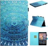 Voor Amazon Kindle Fire HD 10 Gekleurde tekening Stiksels Horizontale flip lederen tas met houder & kaartsleuven & slaap- / wekfunctie (verloop)