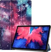 Voor Lenovo Tab P11 Pro (TB-XJ706F) Custer Geschilderd patroon Horizontaal Flip Smart Flat PU lederen tas met slaap- / wekfunctie en 3-voudige houder (Galaxy Nebula)