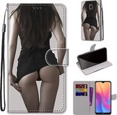 Voor Xiaomi Redmi 8A Gekleurde Tekening Cross Textuur Horizontale Flip PU Lederen Case met Houder & Kaartsleuven & Portemonnee & Lanyard (Upskirt)