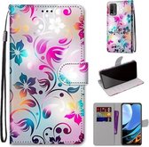 Voor Xiaomi Redmi 9 Power / Note 9 4G Gekleurde tekening Cross Texture Horizontale Flip PU lederen tas met houder & kaartsleuven & portemonnee & lanyard (gradiënt kleurrijke bloem)