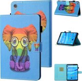 Voor Lenovo Tab M10 HD 2e generatie TB-X306X Gekleurde tekening Stiksels Horizontale flip lederen hoes TPU Bodembehuizing met houder & kaartsleuven & antislipstrip & pennensleuf & slaap / ont